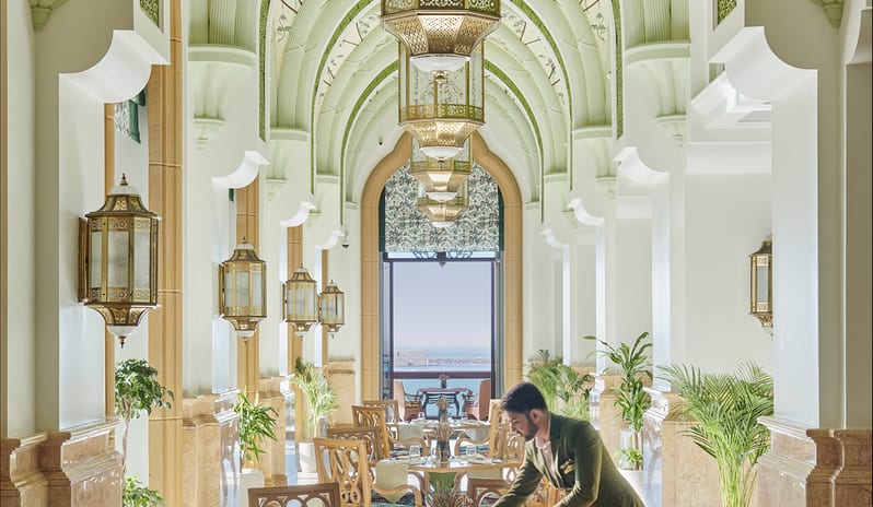 Emirates Palace Mandarin Oriental - Le Vendome with waiter